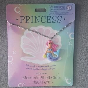 Princess Mermaid Necklace for Kids - Pink and Blue